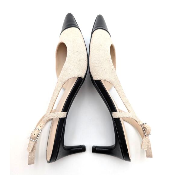 Calvin Klein Dasta Kitten Heel Slingback Pumps Women's Beige Size US7.5M EU38 - Picture 10 of 12